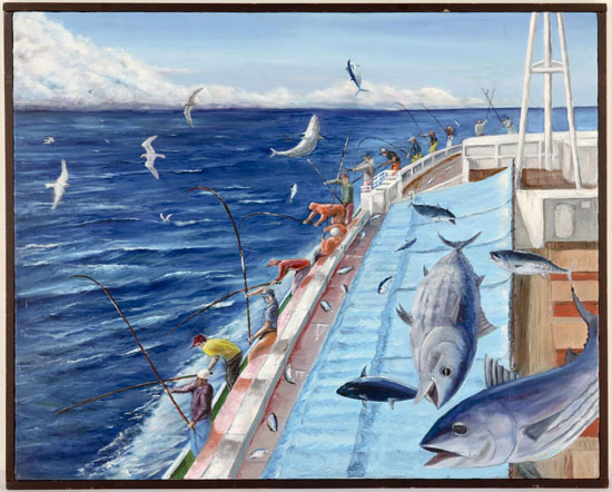 かつを一本釣風景